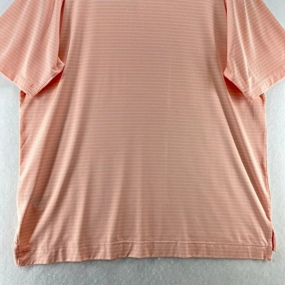 FootJoy Shirt Men Sz XL Golf Polo Stripe Short Sleeve Stretch Performance Orange - Picture 6 of 11